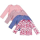 Hanes Baby Long Sleeve T-shirt, Ultimate Flexy Knit Tee for Boys & Girls, 4-Pack