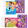 Hallmark Disney Princess Valentines Day Cards and Stickers for Kids School (24 Classroom Valentines with Envelopes)