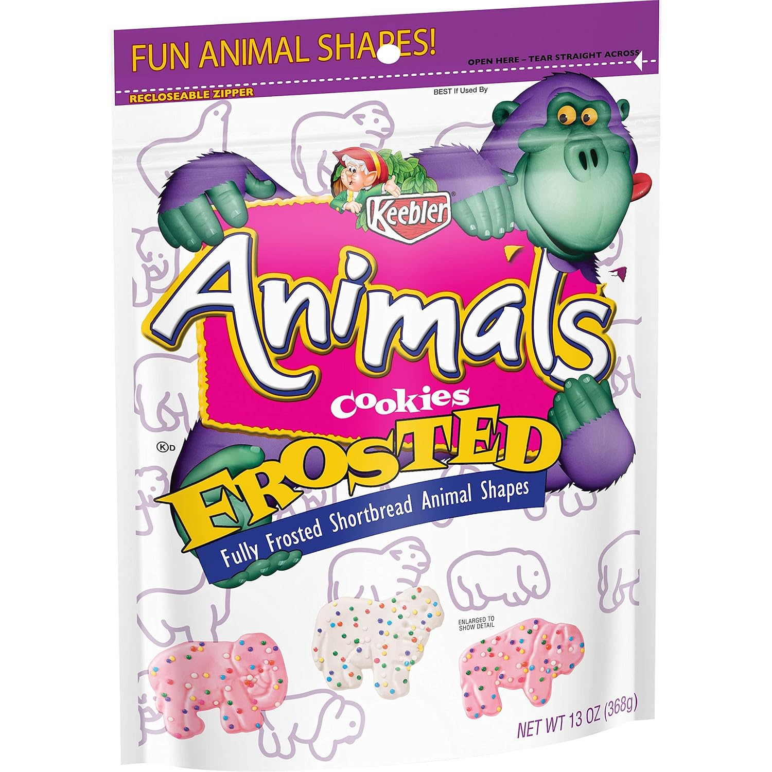 Keebler iced animal cookies frosted 13oz (030100101352)