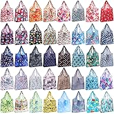 Geyee 40 Pcs Grocery Reusable Shopping Bag Bulk Foldable Kitchen Waterproof Heavy Duty Tote Handle for Gift Party Purse