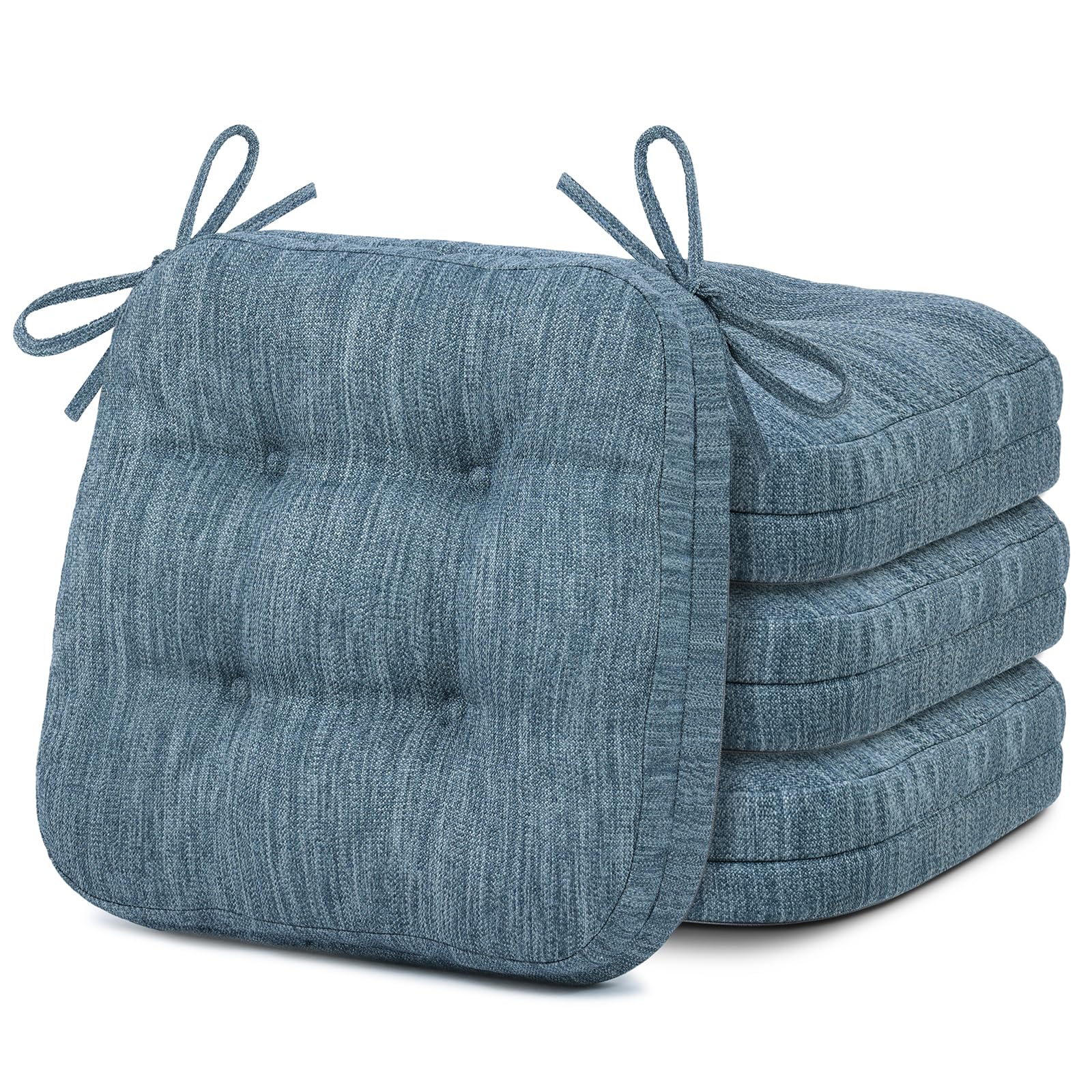 Photo 1 of **ONE PACK* Shinnwa Kitchen Chair Cushion, Dual-Layer Memory Foam Dining Chair Cushion, Patented Design Seat Pad 16.5 x 16.5 x 3.5in, Denim Blue