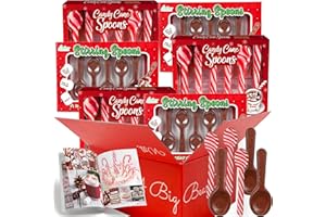 MUCHAI INNOVATIONS Candy Cane Peppermint Flavored & Milk Chocolate Spoons | Edible Stirring Beverage Hot Chocolate Cocoa Tea Coffee Cocktail | Christmas Holiday Gift | Plus Muchai Booklet (3 Pack of Each (33 Total Spoons))