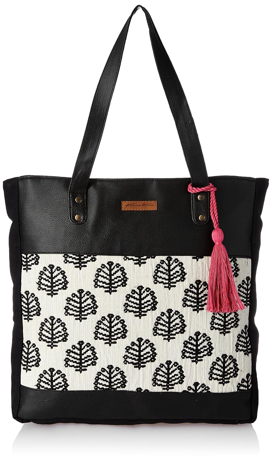 kanvas katha women's tote bag (black) ()