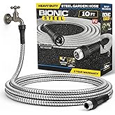 BIONIC STEEL Short 10 Ft Hose Extensions, 10 Ft x 5/8 In. Short Garden Hose Connector for Reel, Leak Proof Connection, Heavy Duty, Non Kinking, Flexible, Hose Extension
