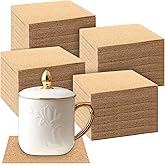 SHEUTSAN 400 PCS 4 x 4 Inch Square Self Adhesive Cork Mat, Cork Coasters Bulk, Backing Squares for Coasters, DIY Crafts