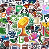 BEATRI Football Stickers 50PCS Waterproof Vinyl Coaches Football Decor | | Non-Repeating Decals, High-Definition Print for Laptop, Luggage, Water Bottle, Journaling &amp; Travel Gear