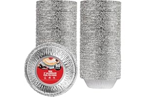 Stock Your Home 3 Inch Aluminum Foil Pie Pans (50 Count) Disposable & Recyclable Mini Pie Pans, Small Pie Tin for Baking, Caf