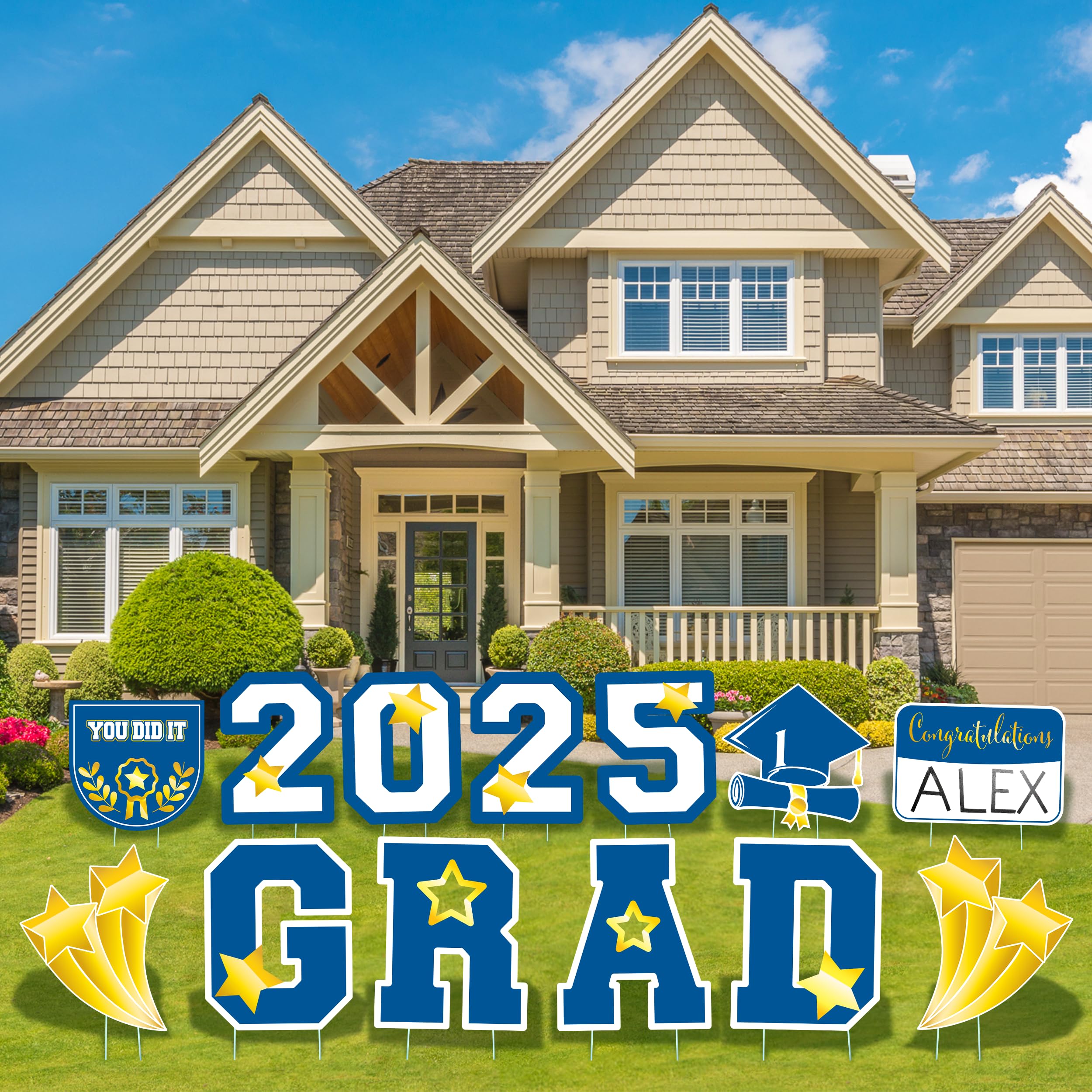 Graduation Yard Sign 2025 with Stakes, Large 2025 Graduation Lawn Signs ...