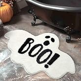 Ghost Bathroom Mat Halloween Bath Rug 20x32'' Gothic Funny Bathroom Decor | Spooky Ghost Bath Mat Cute Non Slip Spooky Ghost Bathroom Decoration Plush Microfiber Rug Halloween Decor for Home Bedroom