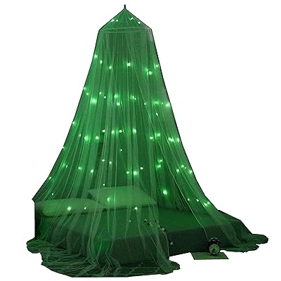OctoRose Glow in The Dark Star Mosquito Net for Bed, Black