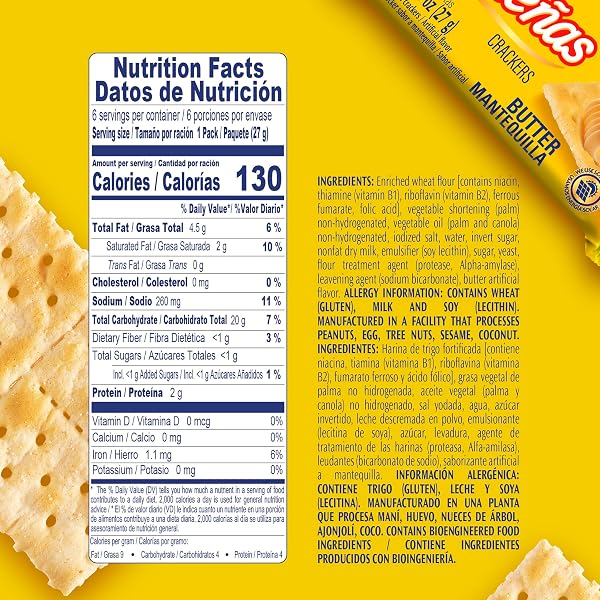 COLOMBINA BUTTER CRACKERS, SAVORY THINS CRACKENAS, 5.71 OZ