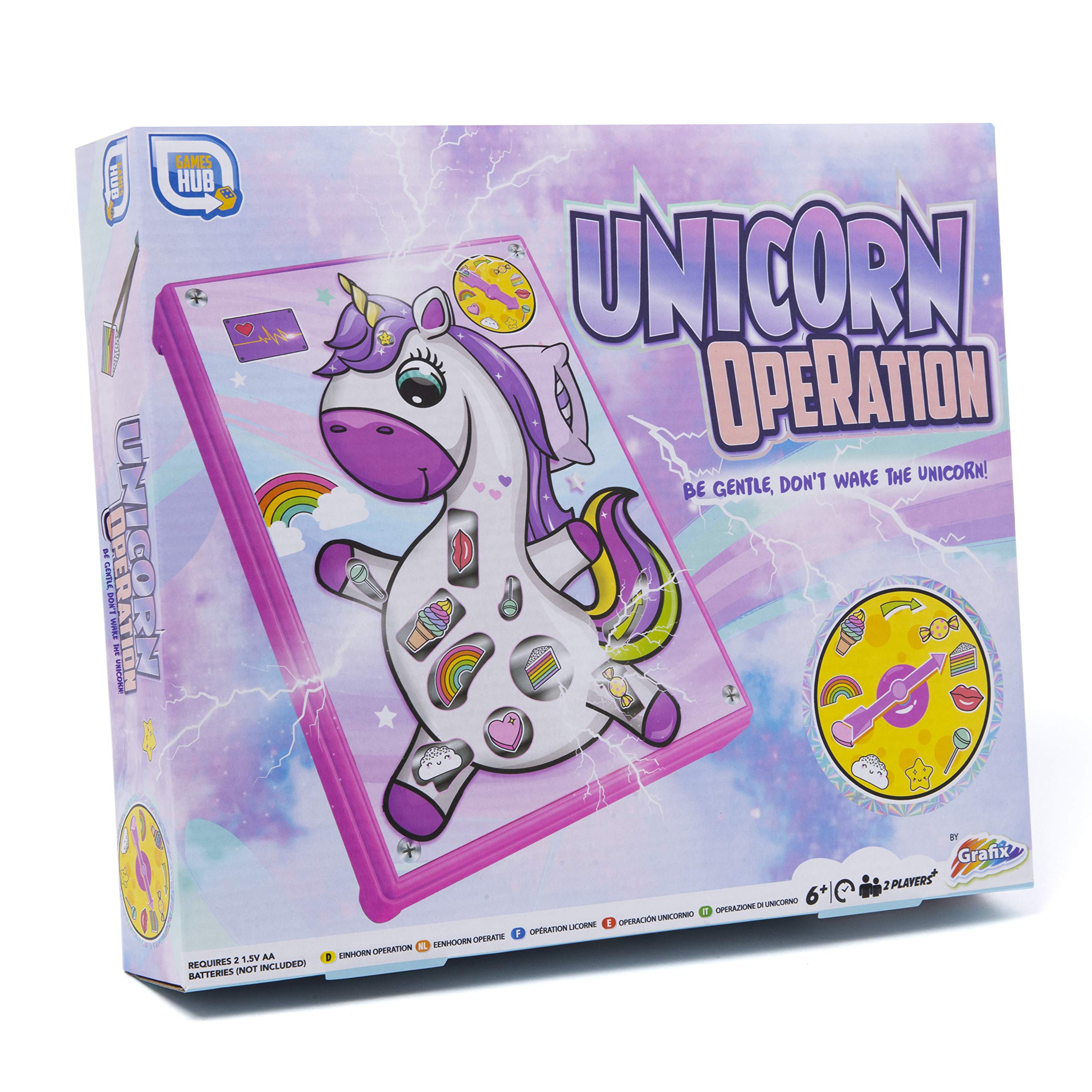 Unicorn Operation 2 Players Game Play Activity Set | Relieves Stress & Anxiety Squeeze Toy for Kids Teens and Adults Fun Game for Home and Garden for Ages 6 and Over