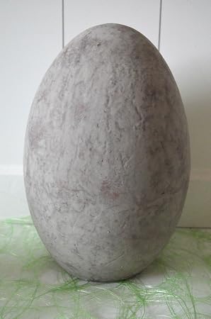 Amazon De Hkc Home Deco Osterei Aus Keramik Ostern Osterei Ei Gross Ca 26cm Grau Braun Vintage Antik