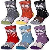 Eocom Kids Wool Socks For Boys Girls Warm Hiking Thermal Winter Cozy Soft Thick Toddlers Crew Boot Socks 6 Pairs