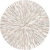 SAFAVIEH Fifth Avenue Collection Area Rug - 5' Round, Ivory & Grey, Handmade Modern Abstract New Zealand Wool, Ideal for High