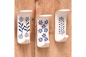 IndianShelf Boho Decorative Hooks Adhesive Hooks Sticky Hooks for Wall Shower Loofah Holder for Shower Hooks No Damage Hanging Adhesive Key Holder Drywall Hooks for Hanging Adhesive Towel Hooks-3 Set