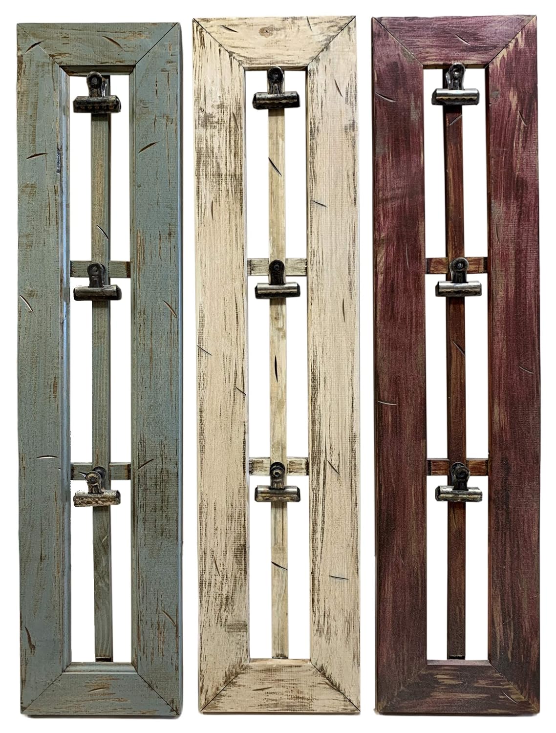 PHOTO HOLDER with CLIPS Rustic Window Pane Picture Frame