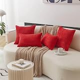 Home Brilliant Red Velvet Cushion Covers 50x50 cm Pack of 2 view 3