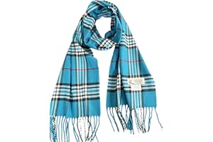 NY GOLDEN FASHION Unisex Cashmere-Feel Winter Scarf, Tartan Plaid Pattern, 72 x 12 inches