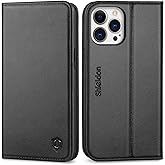 SHIELDON Case for iPhone 13 Pro 5G, Genuine Leather Wallet Case RFID Blocking Credit Card Holder Folio Magnetic Kickstand Shockproof Cover Compatible with iPhone 13 Pro 5G 6.1" - Black