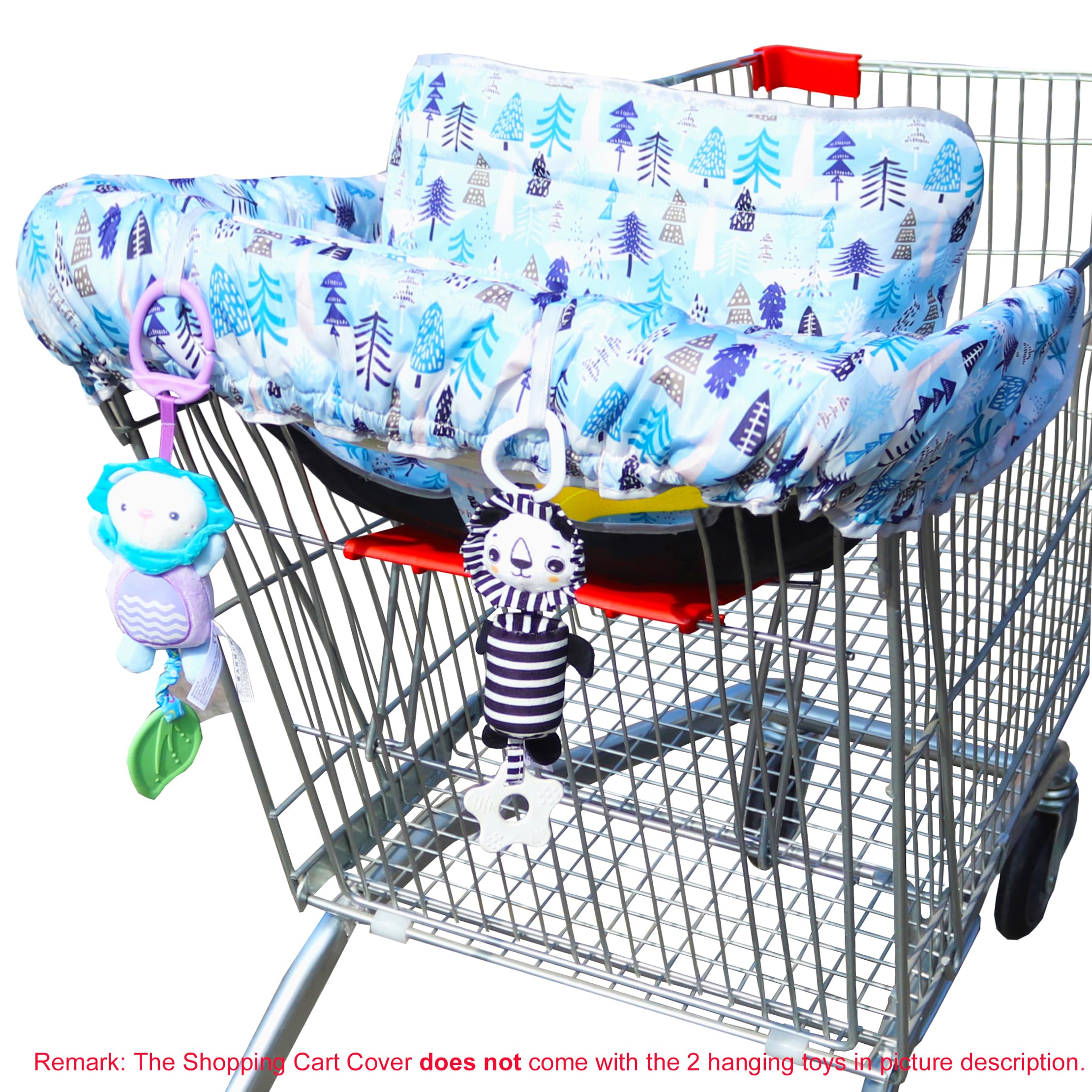 XiOiOiX 2 in 1 Shopping Cart Cover&High Chair Cover for Restaurant Seat, Grocery Cart Cover for Baby Infant Toddler Girl/Boy Reversible, Machine Washable (Blue)
