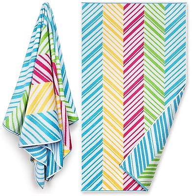 Buy Reversible Premium Large Beach Towel 34 X 64 Inch Luxury Soft Velour In Front And Absorbent Cotton Terry Loop On Reverse Side Chevron Single 34x 64 Online In Turkey B07qxlsw2v