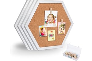 Facilife 4 Packs Cork Board,Corkboards for Wall,Small Cork Board Decorations,Cork Boards for Walls with Frame, Decorative White Cork Board for Office, School & Home