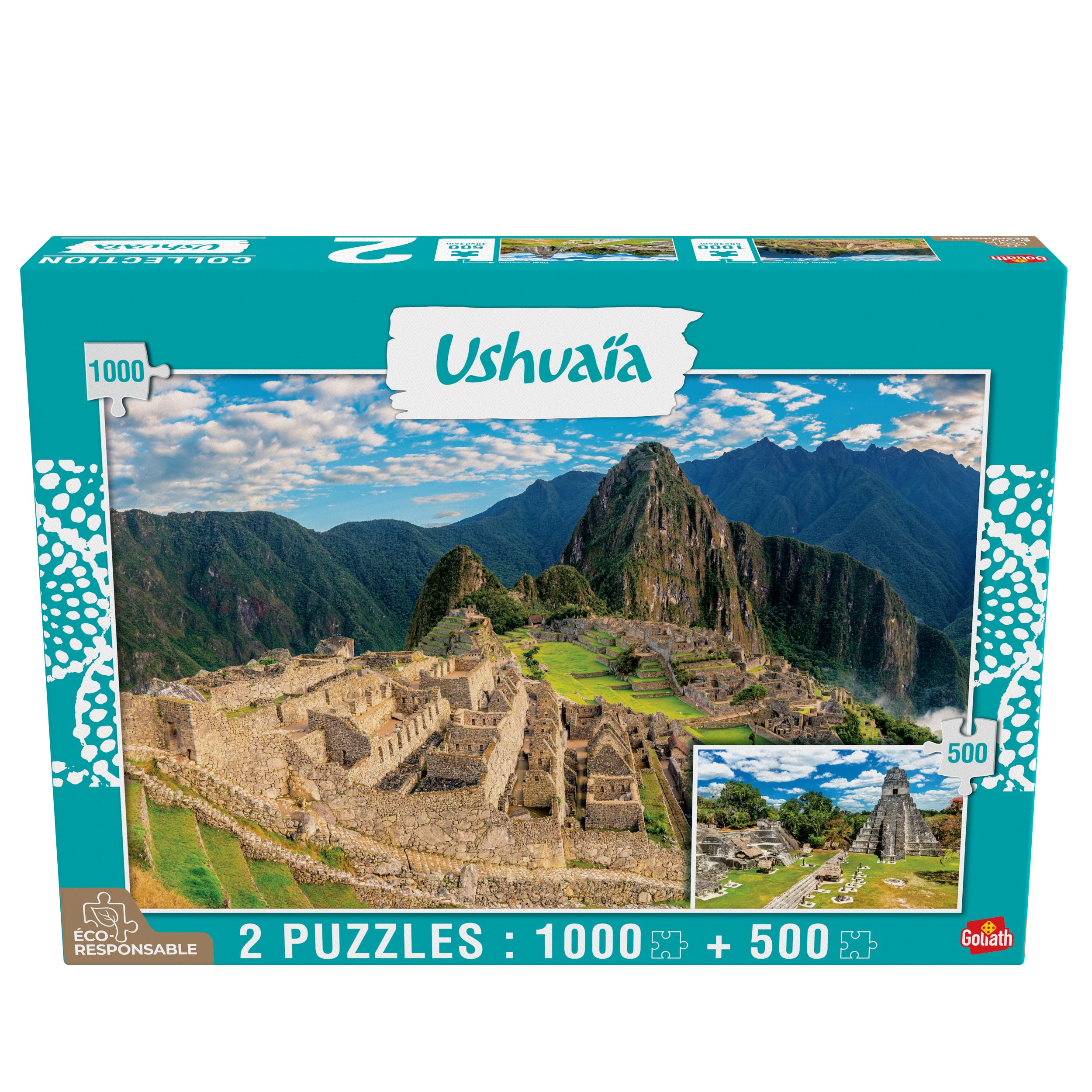 Goliath - Puzzle - Ushuaia Collection - Machu Picchu (Peru) and Tikal (Guatemala) - 1000 and 500 pieces - Ages 7+
