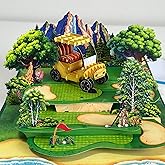 Niumcraft Pop Up Greeting Card Golf Cart Course Field Tournament Birthday Thank You Anniversary Holiday for Him Husband Boyfriend Adventure Outdoor Sport Vacation