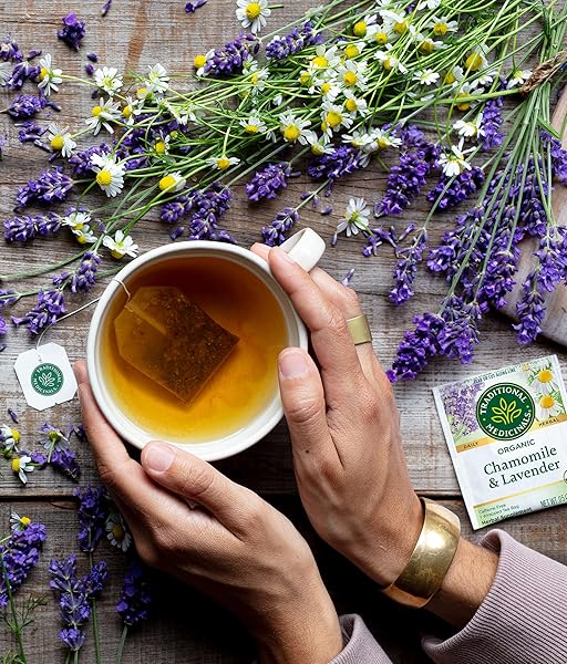 TRADITIONAL MEDICINALS TEA, ORGANIC CHAMOMILE & LAVENDER, STRESS RELIEF, 32 TEA BAGS
