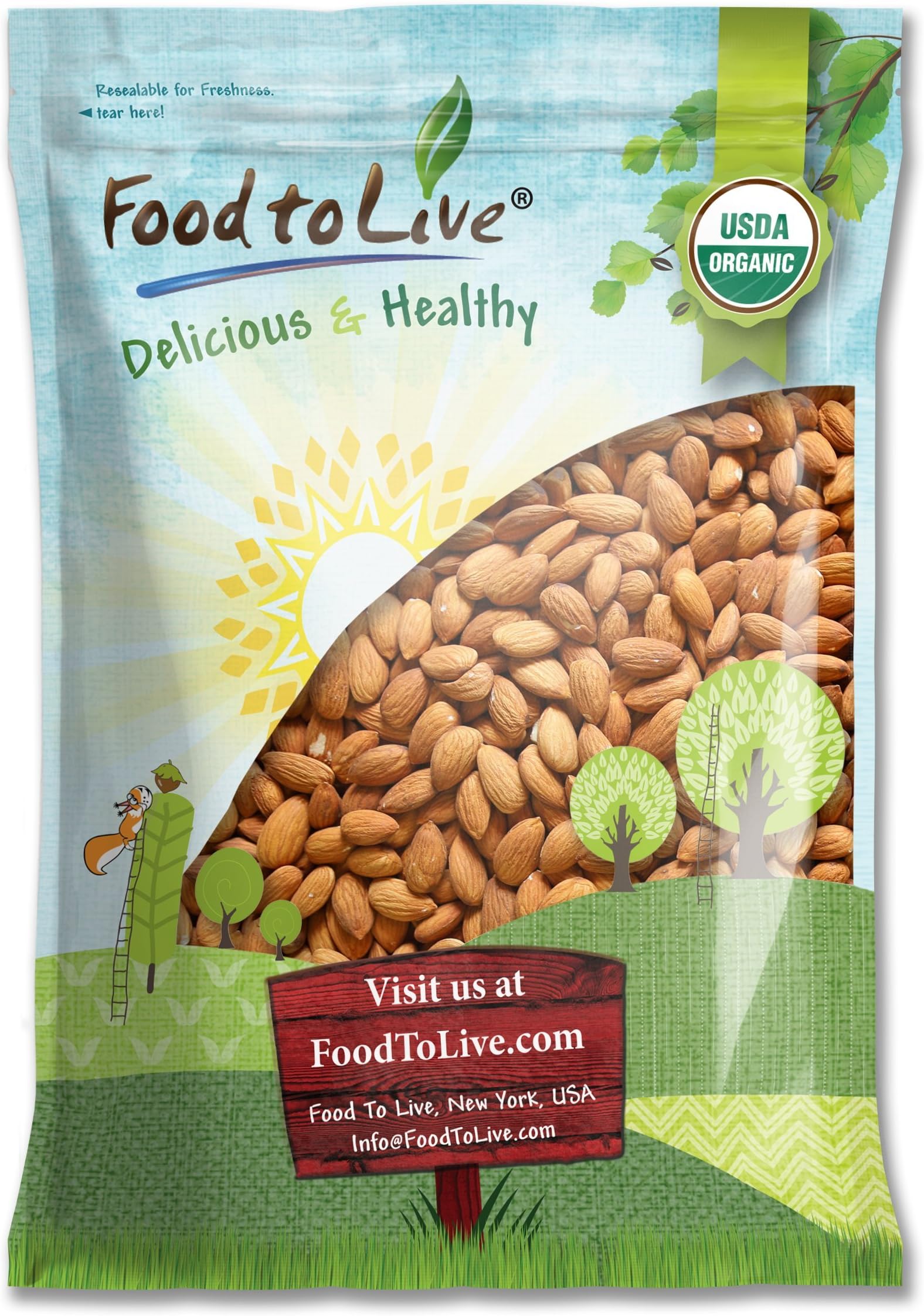 Organic Almonds, 8 Pounds - Raw, No Shell, Unpasteurized