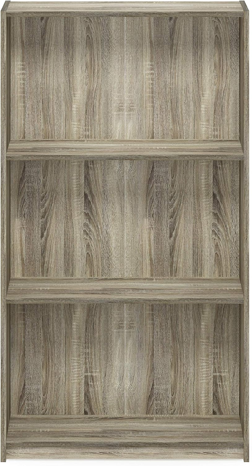 Furinno BASIC Book Shelf, 3-Tier Modern Bookshelf, Bookcase with Open Shelves, 9.3 x 21.8 x 39.5, for Living Room Bedroom - Image 4