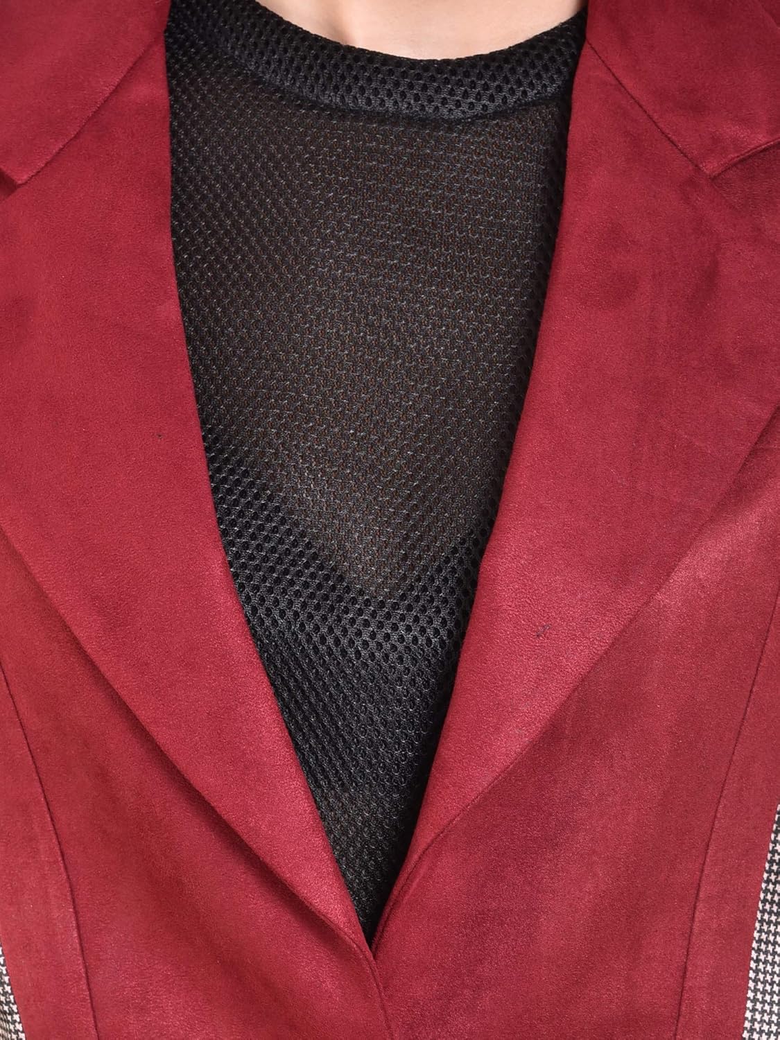 redrobe women's suede jacket with leather sleeve (multi)