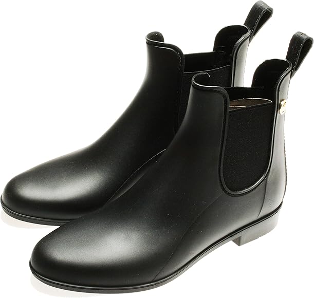 womens black rain booties
