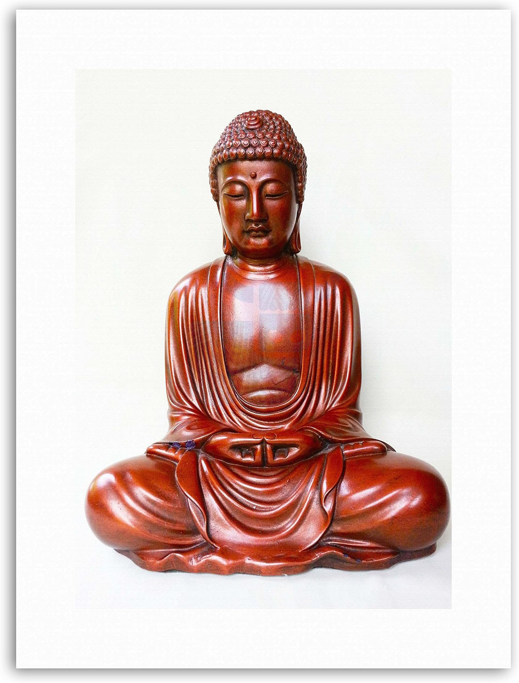 Wee Blue Coo Cultural Religion Icon Buddha Statue Buddhism Karma Cultural Canvas Art Print