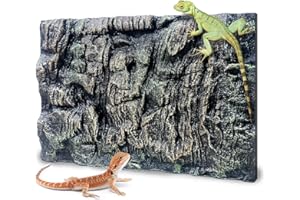 Sysmashing 17.7x11.8in Rock Terrarium Background,3D Reptile Tank Background Board,Amphibian Stereo Backdrop Wall,Lizard Snake Gecko Spider Fish pet silo Background Decorative Panel(Paleyellow)