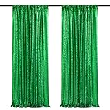Green Sequin Backdrop Curtains 2 Pieces 2ftx8ft