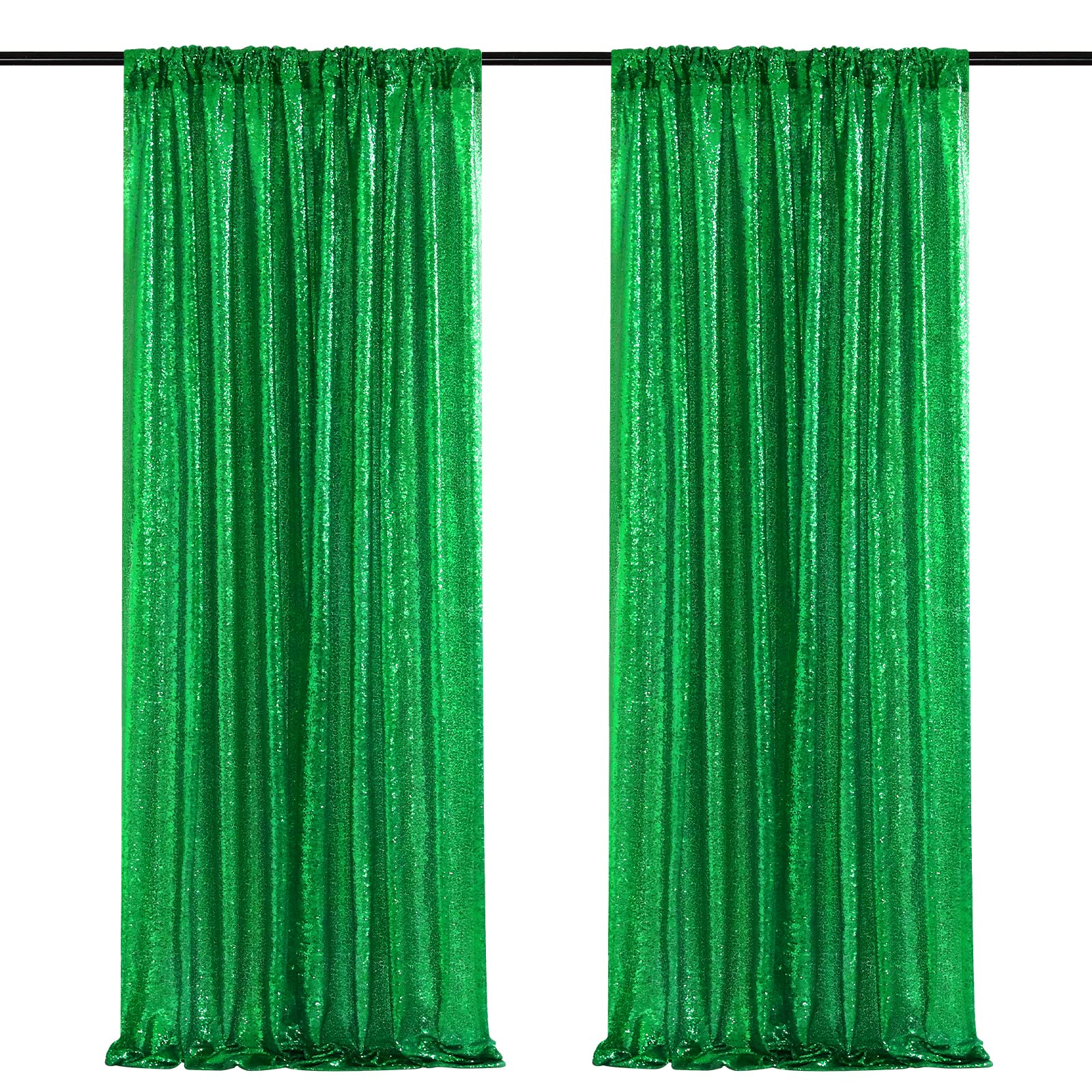 Fuchsia Sequin Backdrop Curtain Panels Stage 2 Pieces 2FTx8FT Wedding Party