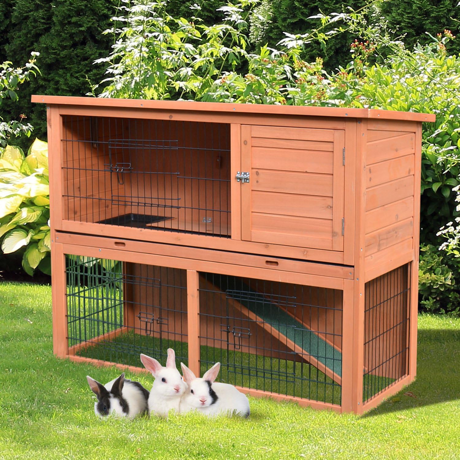 l shaped rabbit hutch