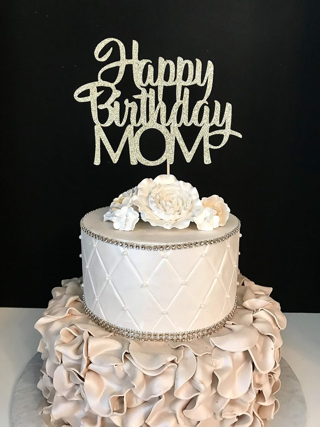 Cake Toppers Happy Birthday Mom Cake Topper Sugar Plum Creations Home Kitchen