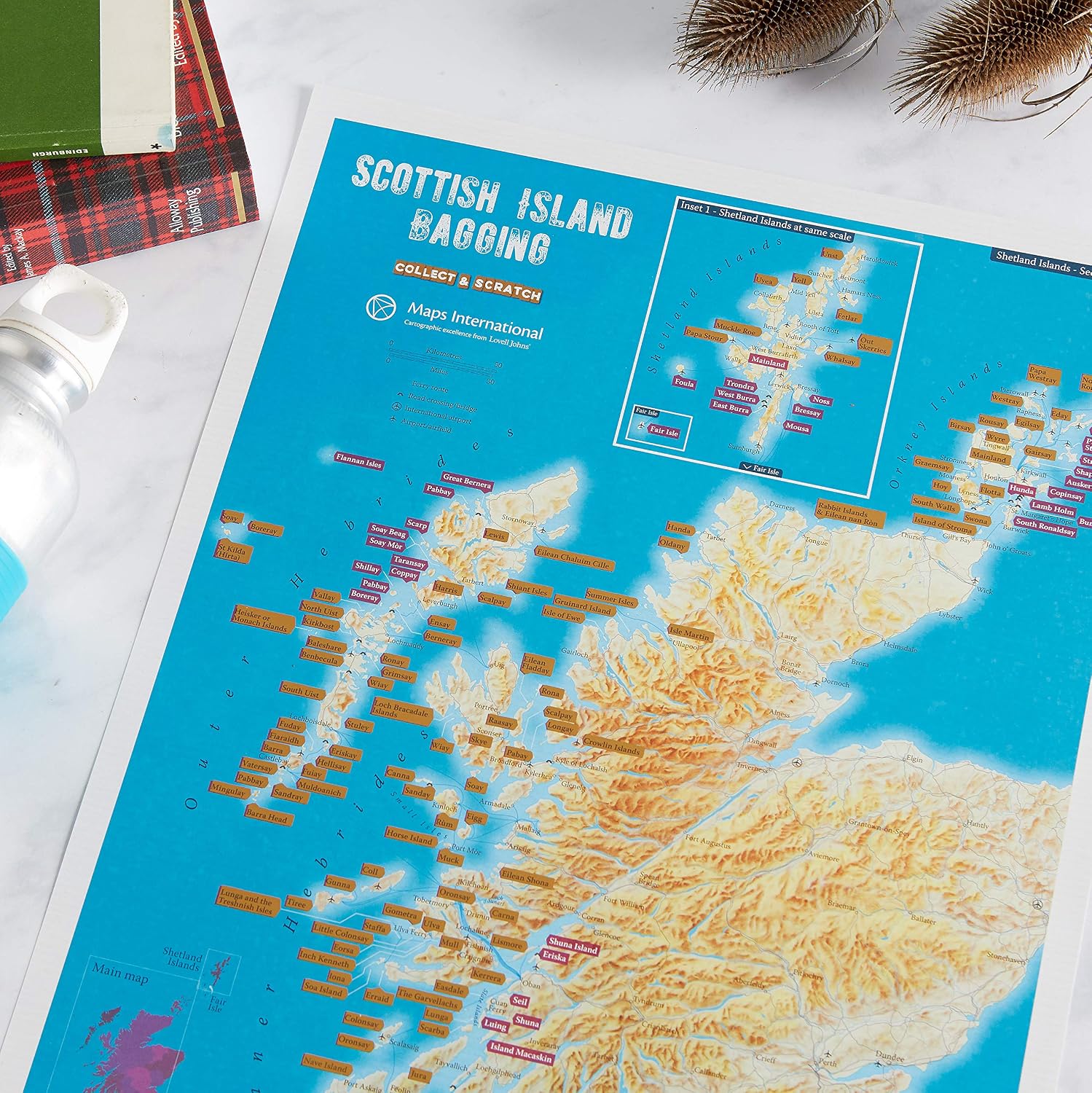 Scratch off Scottish Island Bagging Map - Poster Gift for Hikers & Hill Walkers - 30 (w) x 42 (h) cm, full color - Image 4