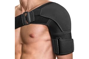 POAGL Shoulder Brace for Men Both Left and Right Arm | Pain Relief Torn Rotator Cuff Compression Support Sleeve Dislocation Stability Immobilizer Stabilizer Bursitis Injury (Black, Medium)
