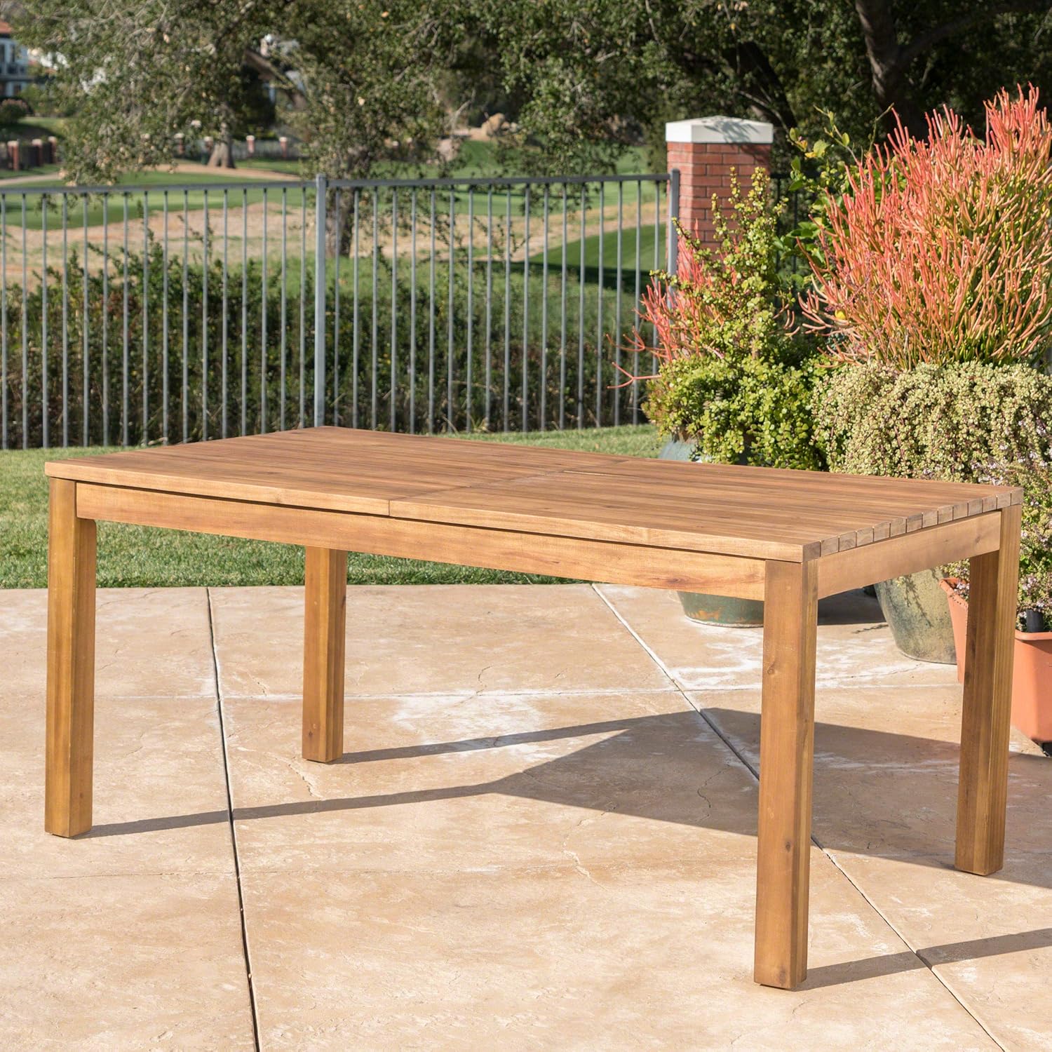 Christopher Knight Home Wilson Outdoor Expandable Acacia Wood Dining Table, Teak Finish : Garden & Outdoor