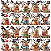 Harloon 60 Pcs Christmas Reindeer Cutouts Decoration Rustic Farmhouse Christmas Party Favor Supplies Reindeer Ornament for Xmas Tree Home Office Bulletin Board Holiday Classroom School Decorations
