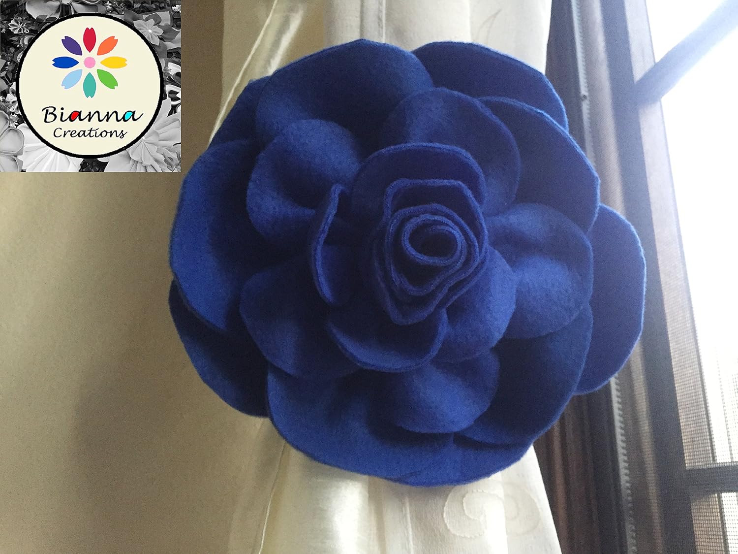 Amazon Com Bianna Creations Rose Flower Curtain Tieback Handmade