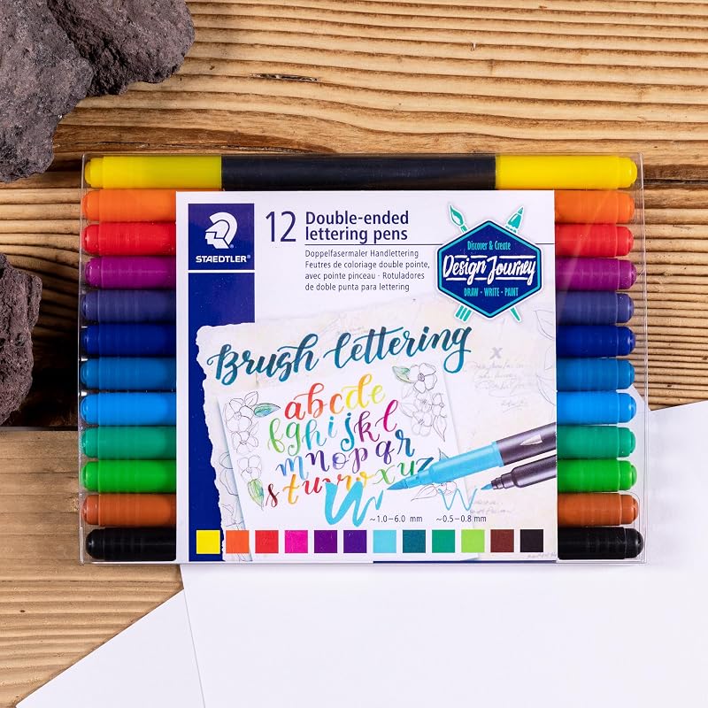 3004 Hand lettering doble punta – 12 colores, 1,0–6,0 mm