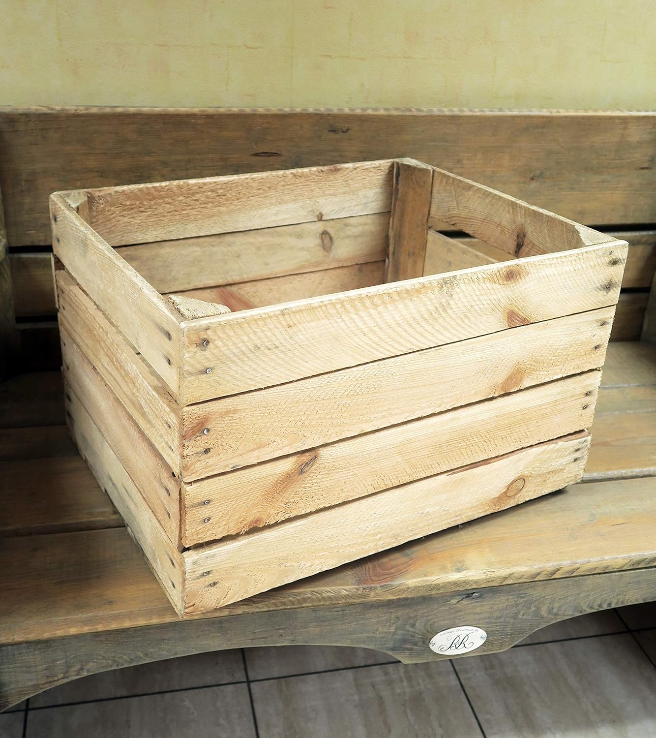 WOODEN GIFT BOX Wooden Crate Rustic Sanded Vintage Used Crate