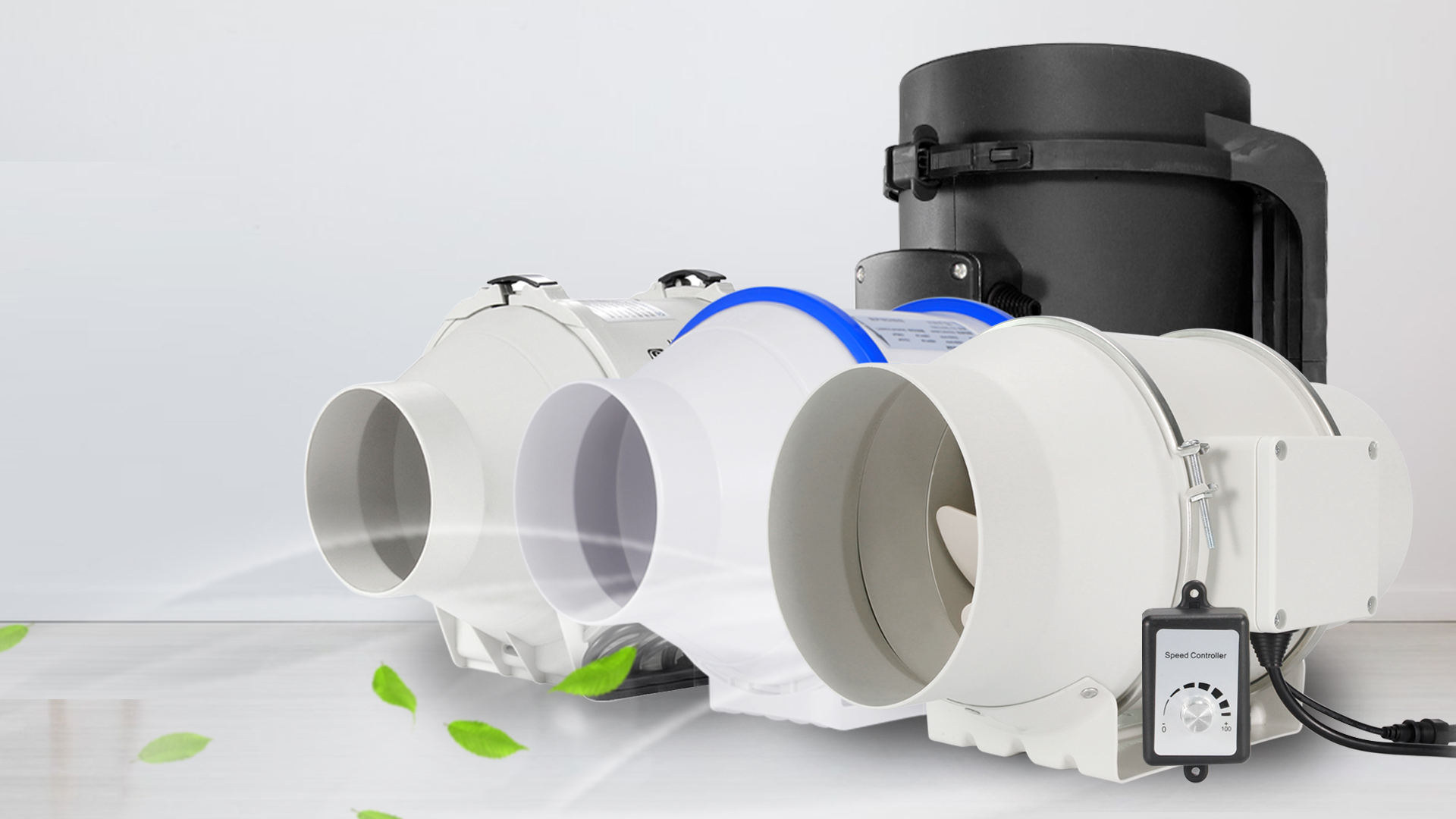 Hon&Guan 4 Inch Extractor Fan High Efficiency Mixed Flow Ventilation System Exhaust Air for