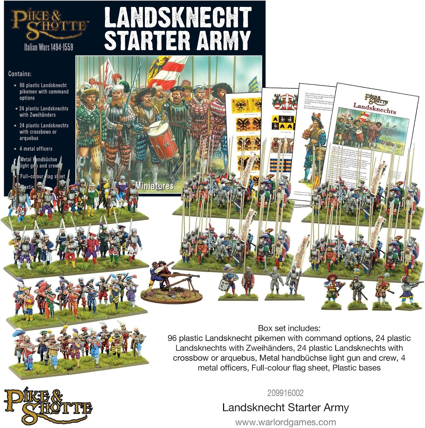 PIKE & SHOTTE Warlord Games, Pike and Shotthe - Landsknecht Starter Army, Wargaming Miniatures É