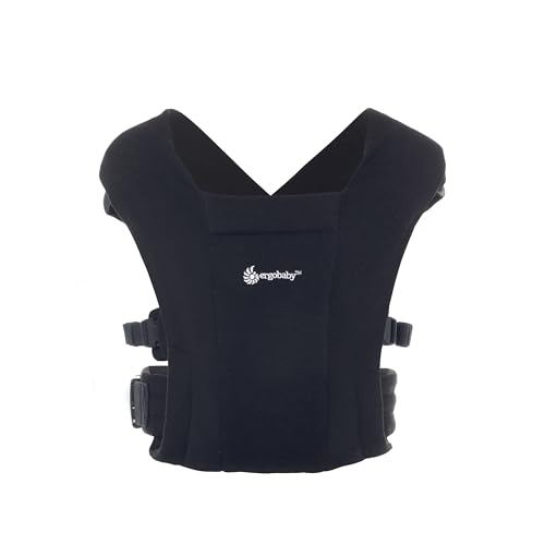 Ergobaby Embrace Marsupio Neonati Ergonomico 0 Mesi, Porta Bebe Extra Morbido ed Ultraleggero, Pure Black